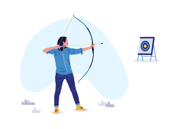 Girl doing Archery  Illustration
