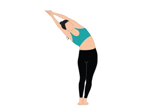 Girl doing ardha chandrasana  Illustration