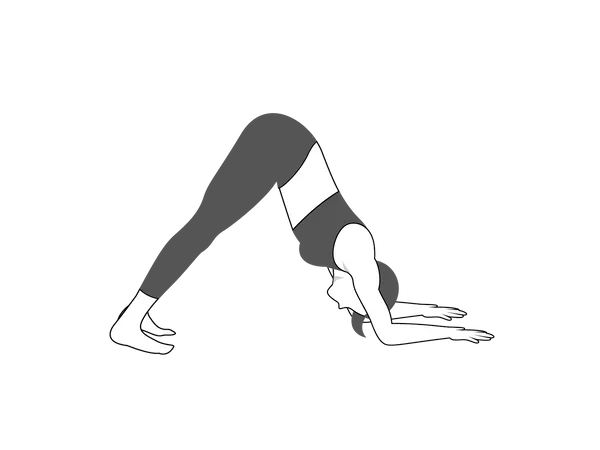 Girl doing Ardha Pincha Mayurasana  Illustration