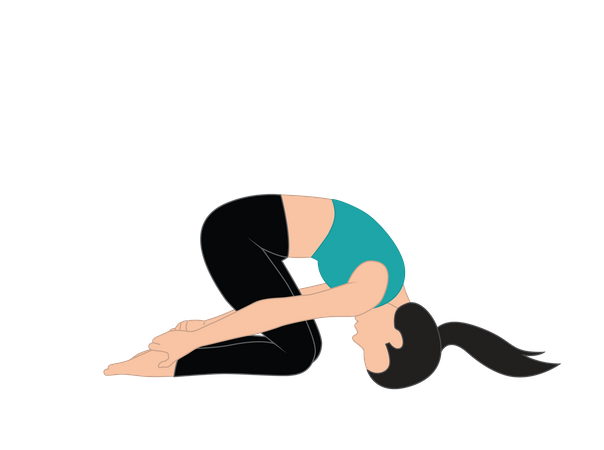 Girl doing asana  Illustration