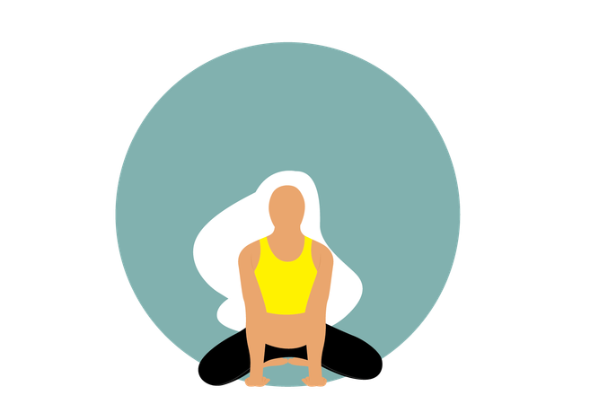 Girl doing asana  Illustration