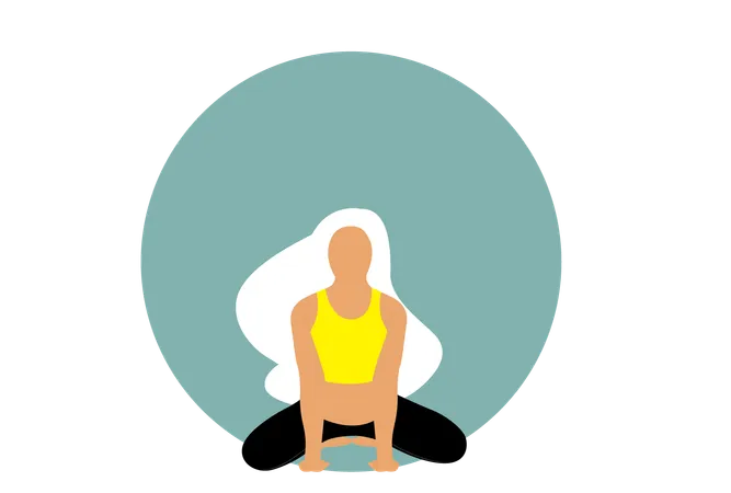 Girl doing asana  Illustration