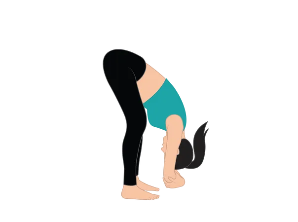 Girl doing asana  Illustration