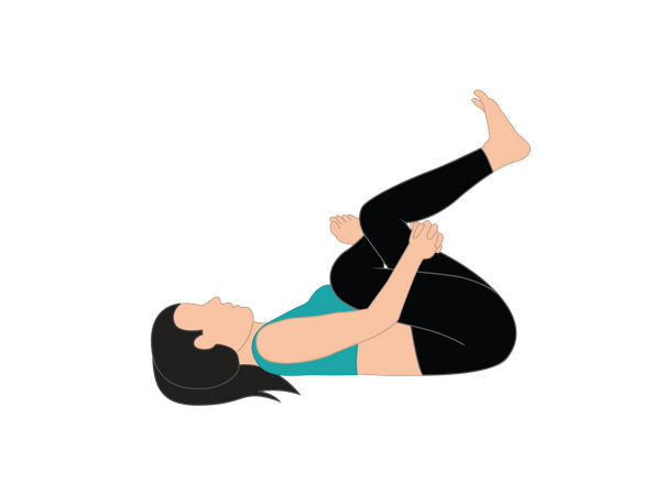 Girl doing asana  Illustration