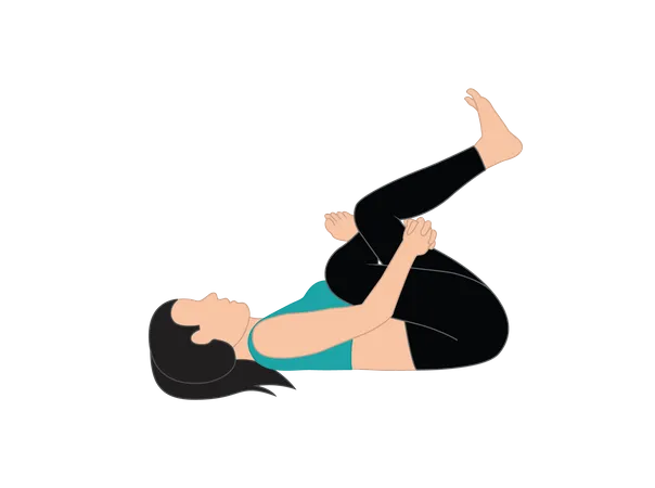 Girl doing asana  Illustration