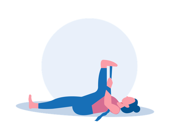 Girl doing asana  Illustration