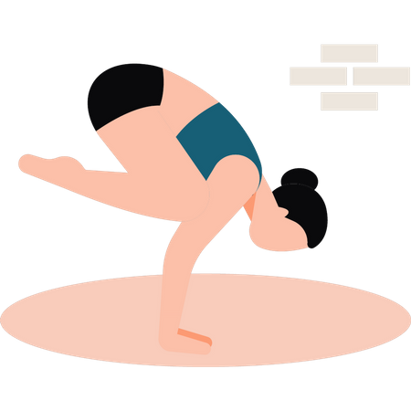 Girl Doing Asana Pose  Illustration