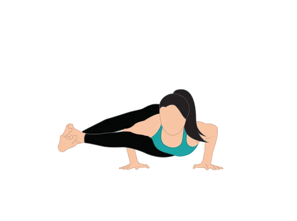 Girl doing Astavakrasana  Illustration