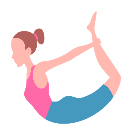 Girl doing back stretching Illustration