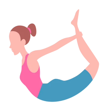 Girl doing back stretching Illustration