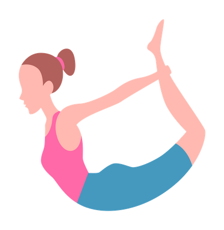 Girl doing back stretching  Illustration