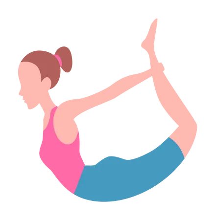 Girl doing back stretching  Illustration