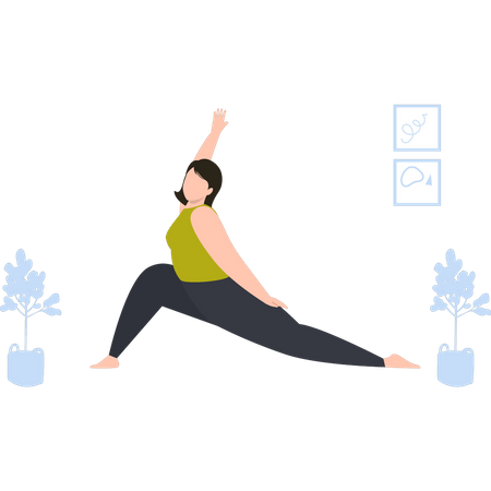 Girl doing back stretching  Illustration