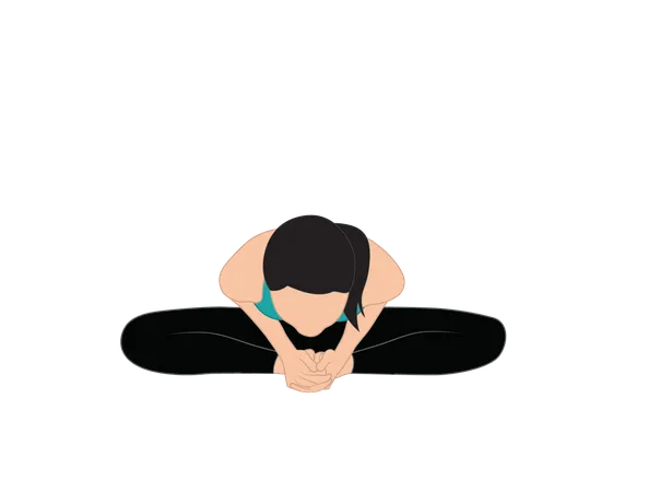 Girl doing Baddha Konasana  Illustration