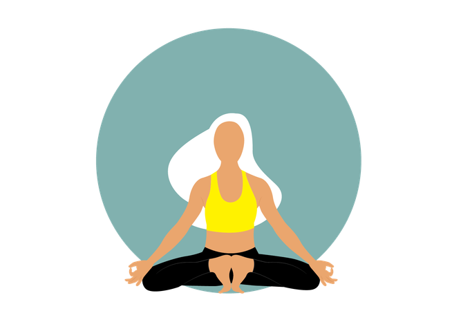 Girl doing Baddha Konasana  Illustration