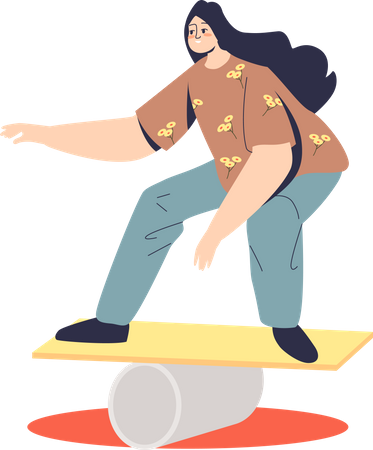 GIrl doing balancing exercise  Illustration
