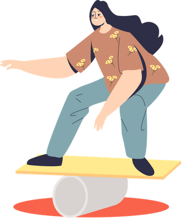 GIrl doing balancing exercise  Illustration