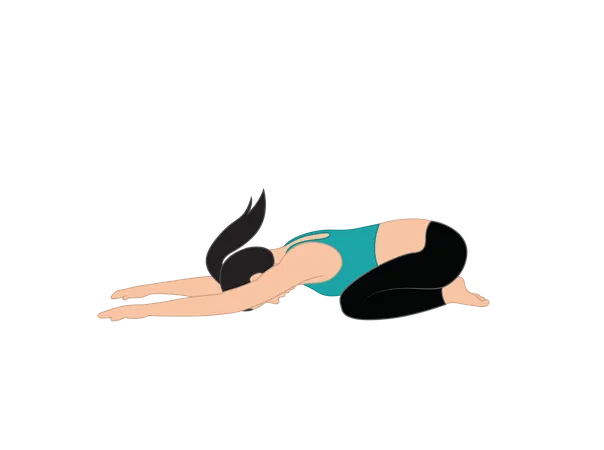 Girl doing Balasana  Illustration