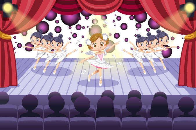 Girl doing ballet dancing  Illustration