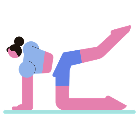 Girl doing Bird Dog Pose  Illustration