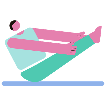 Girl doing Boat Pose  Illustration