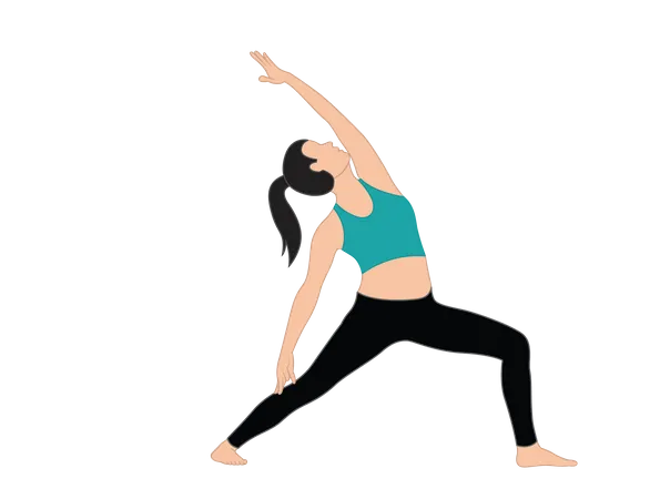 Girl doing body stretching  Illustration