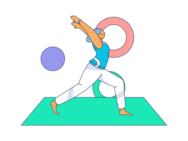 Girl doing body stretching exercise  Illustration
