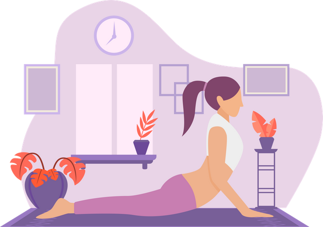 Girl doing body stretching  Illustration