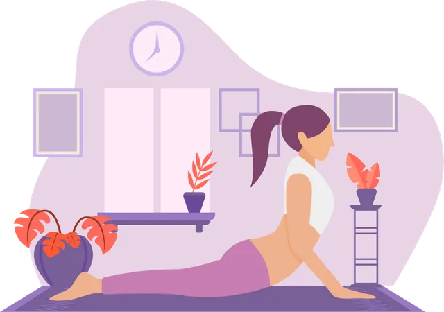 Girl doing body stretching  Illustration