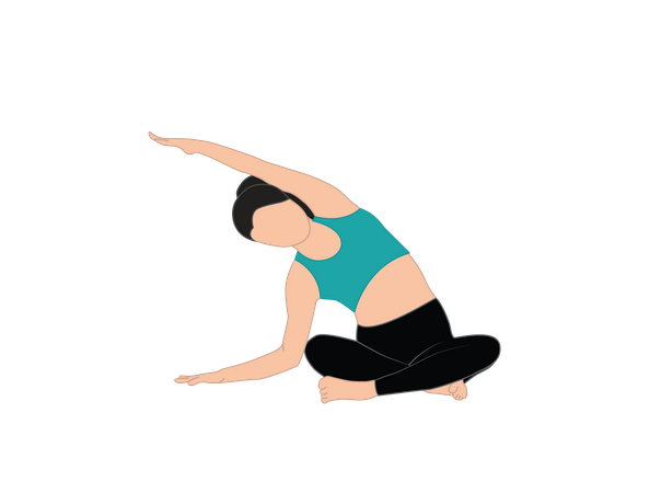 Girl doing body stretching yoga  Illustration