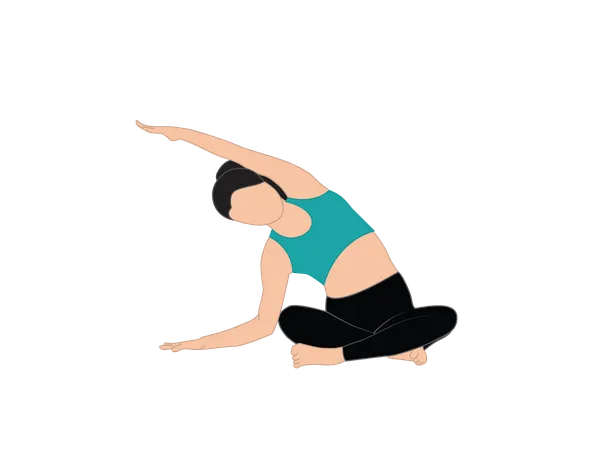 Girl doing body stretching yoga  Illustration