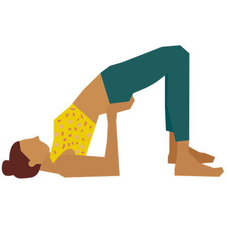 Girl doing bridge yoga pose Illustration