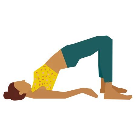 Girl doing bridge yoga pose  Illustration