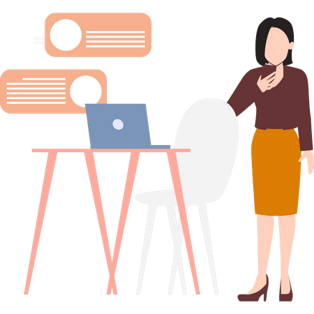 Girl doing business chat  Illustration