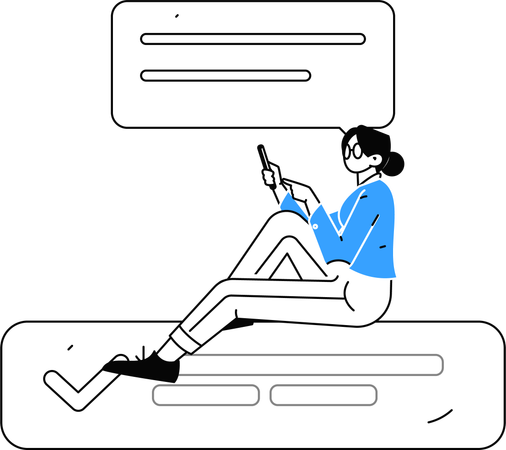 Girl doing business talking on mobile  Illustration