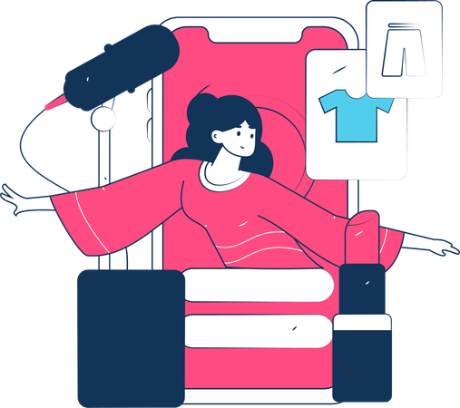 Girl doing card payment  Illustration