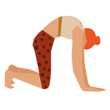 Girl doing cat yoga pose Illustration
