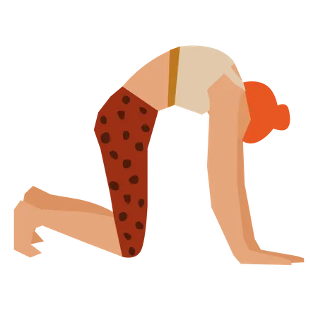 Girl doing cat yoga pose  Illustration