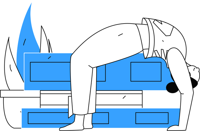 Girl doing chakrasana  Illustration