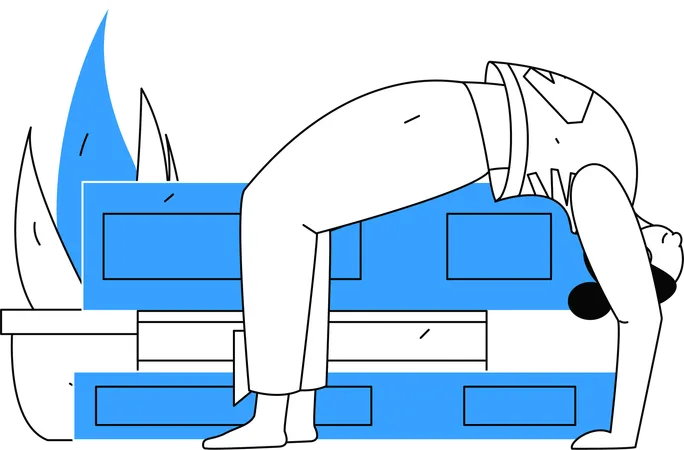 Girl doing chakrasana  Illustration