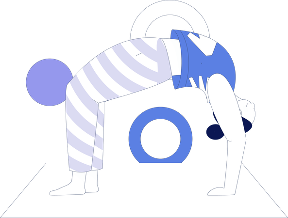 Girl doing chakrasana  Illustration