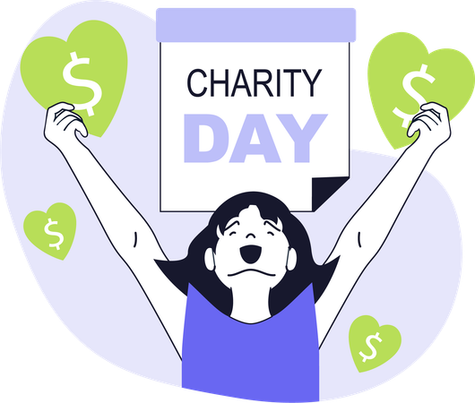 Girl doing charity day  Illustration