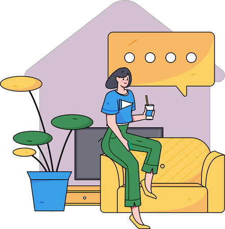 Girl doing chatting  Illustration