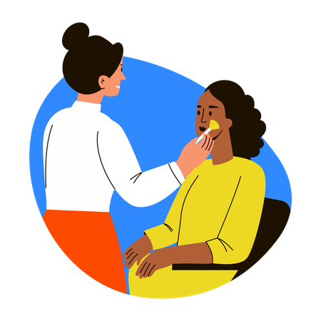 Girl doing Cheek makeup  Illustration