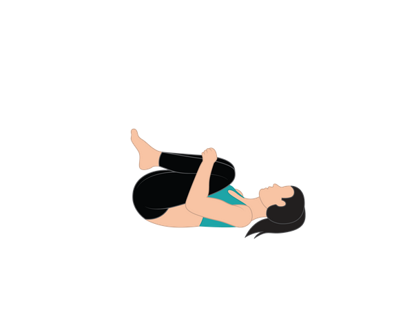 Girl doing child pose  Illustration