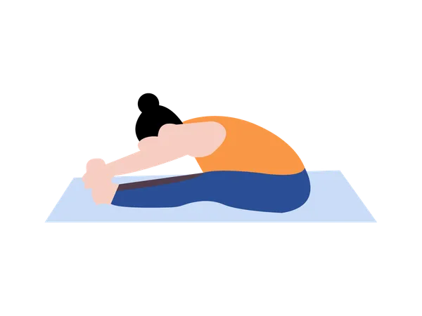 Girl doing Child Yoga Pose  Illustration