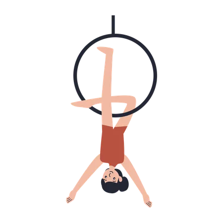 Girl doing Circus Performers  Illustration