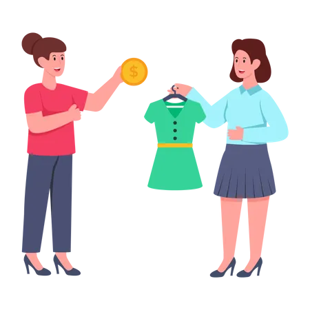 Girl doing clothes shopping  Illustration