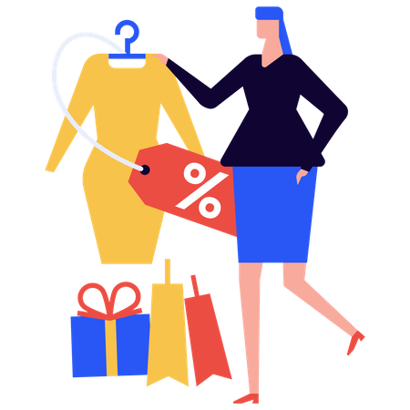 Girl doing clothes shopping  Illustration