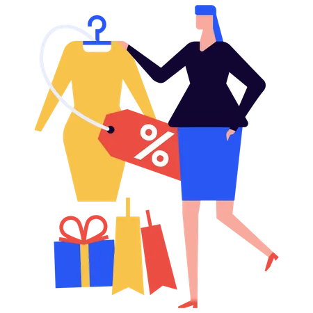 Girl doing clothes shopping  Illustration